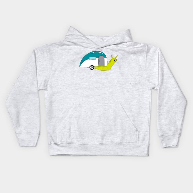 Snail Camper Kids Hoodie by Alissa Carin